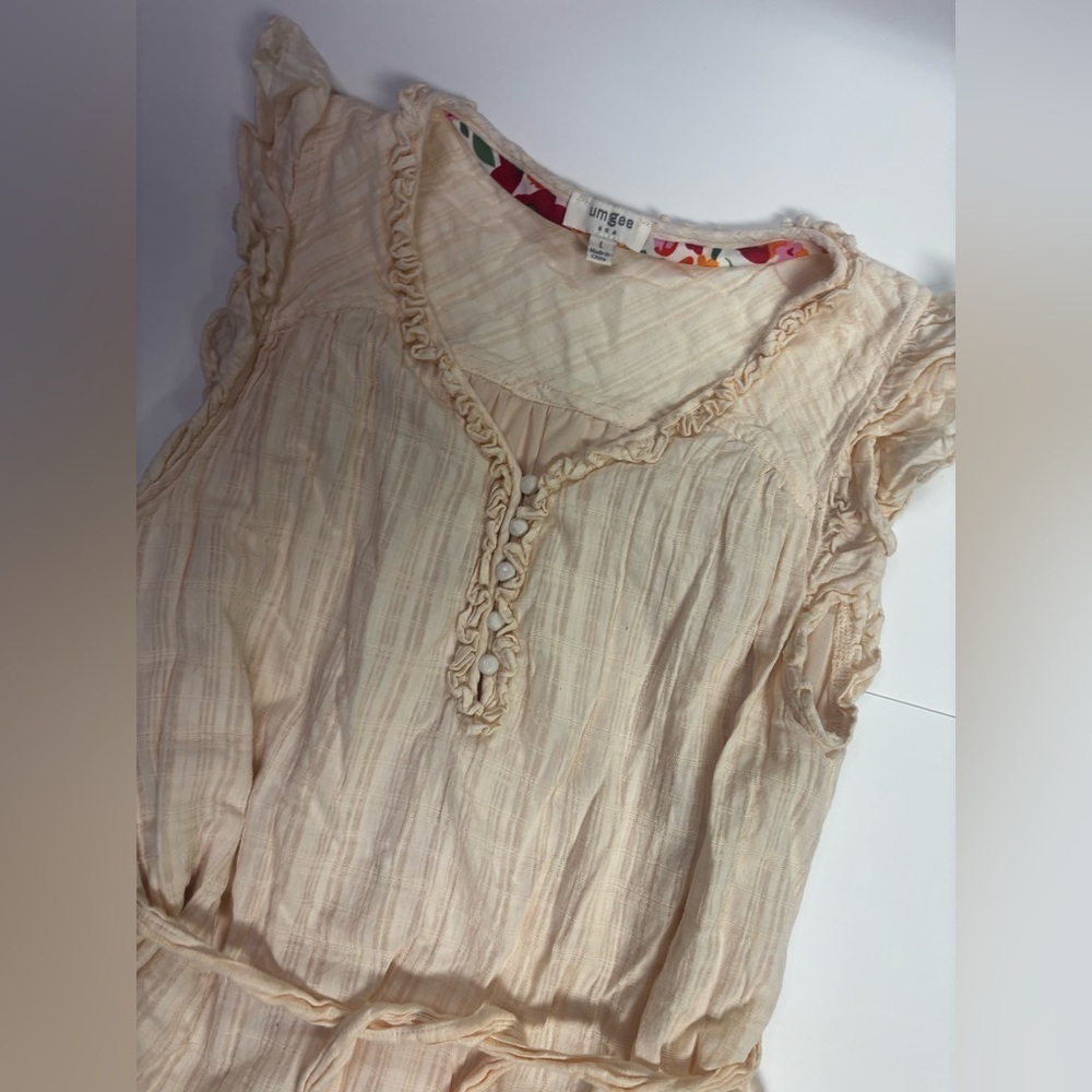 335. Cream Babydoll Ruffle Dress - Picture 3 of 7